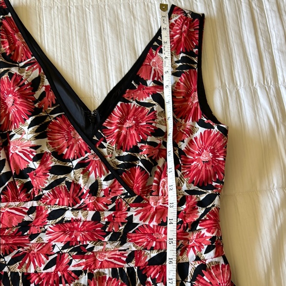 Robbie Bee Vintage Size 6 Floral Sleeveless Dress - Red and Black - Picture 6 of 10